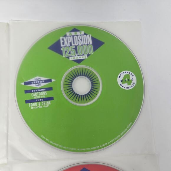 Vintage Macintosh Art Explosion 750,000 Design Software 13 Disc Set 1996 Unused - Picture 11 of 16